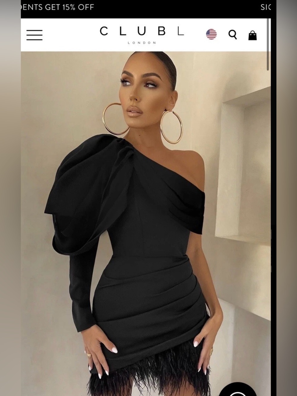 Elegant One-Shoulder Black Cocktail Dress with Statement Sleeve